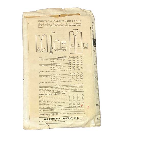 Vintage Butterick Sewing Pattern 2918 Size‎ 12 Bust 32 Misses Shirt and Jumper - Picture 2 of 2